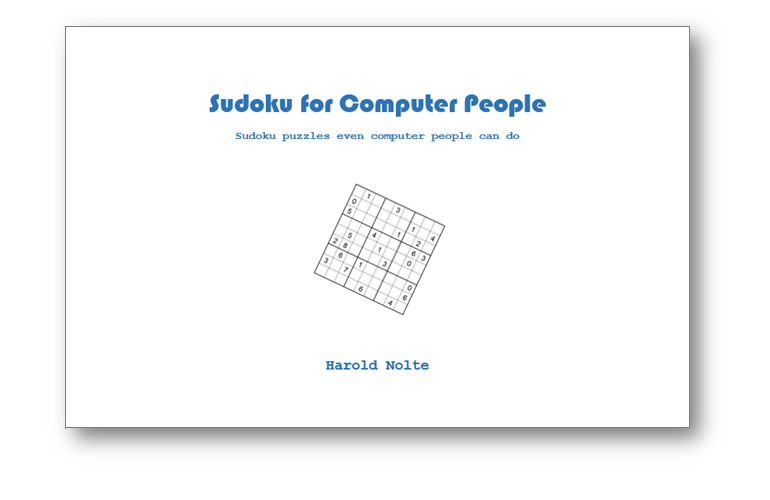 sudoku book called 'Sudoku for Computer People' with sudoku grid on cover