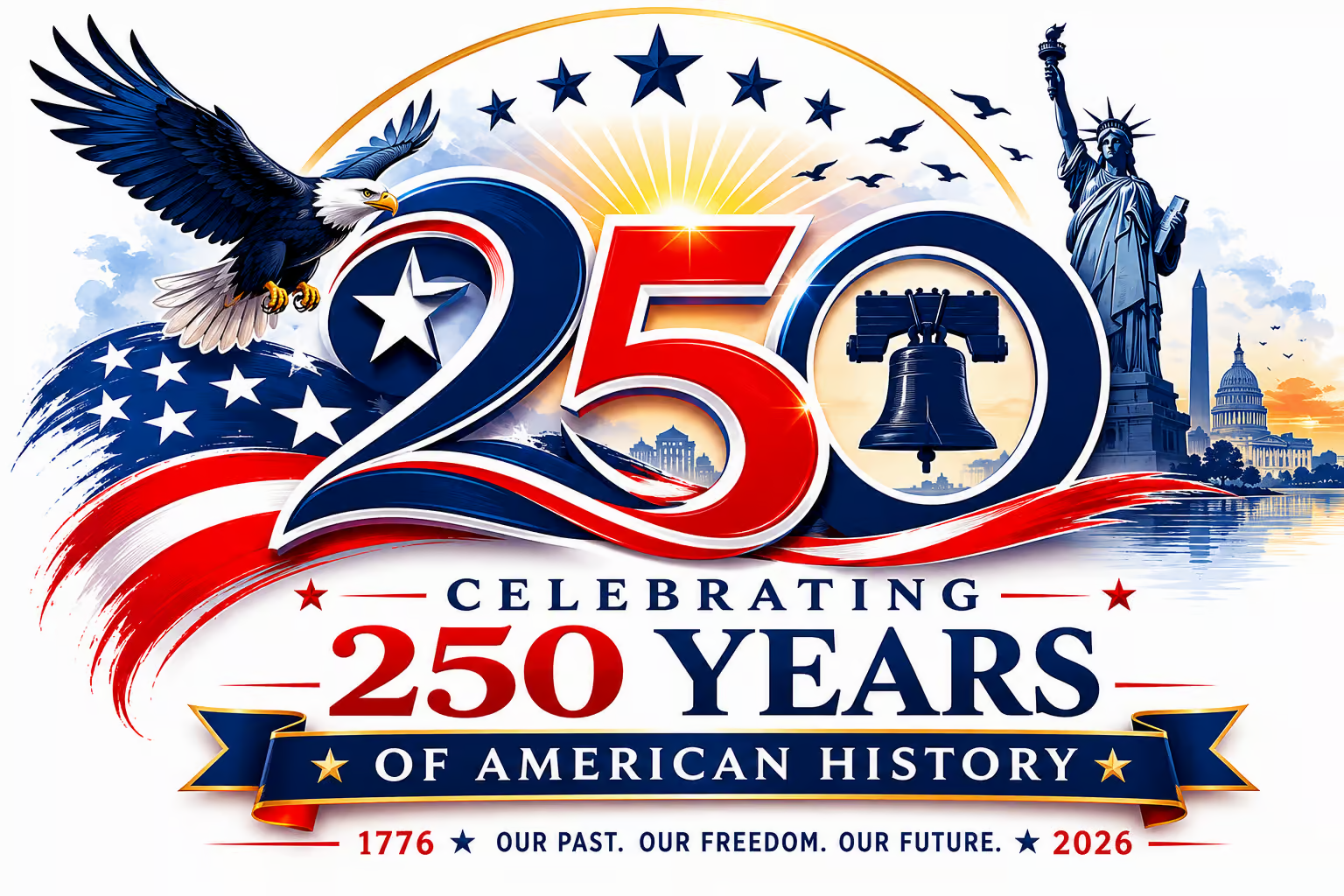 Free logo for America's 250th Birthday
