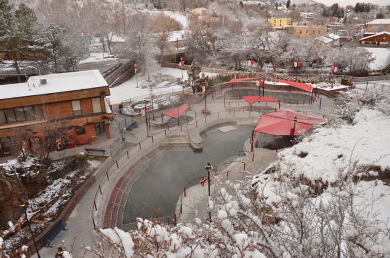 Lava Hot Springs Pool Image in winter