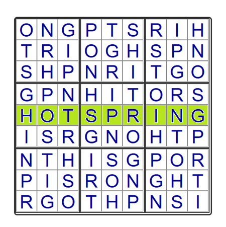 Solution to the WordPuzzler puzzle - the answer is a small town in Idaho with hot springs