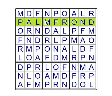 Solution to the Puzzler puzzle - the answer is a giant palm frond found in Wyoming